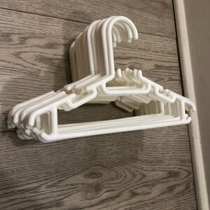 20 Baby Hangers Pack White Plastic Value Pack for Laundry & Closet
